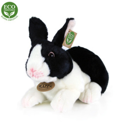 Plyšový králík bílo-černý ležící 24 cm ECO-FRIENDLY