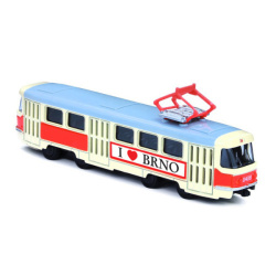 Kovová česká retro tramvaj 16 cm BRNO