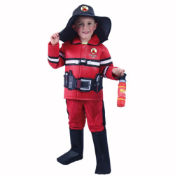 Dětský kostým hasič červený s českým potiskem (M)